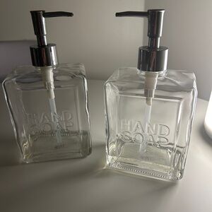 Clear Glass Hand Soap Dispensers